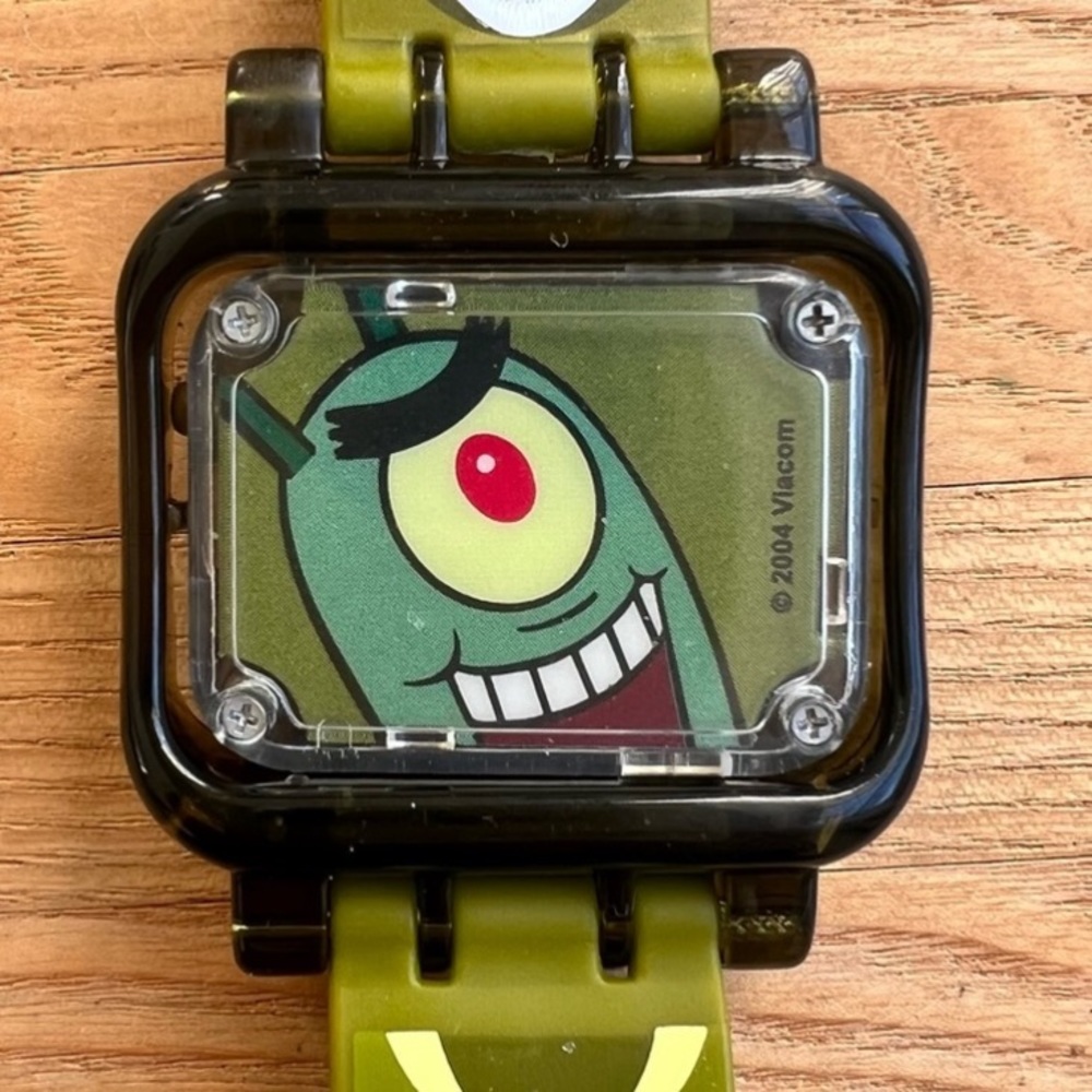 Vintage spongeBob square pants plankton digital flip watch NEW BATTERY